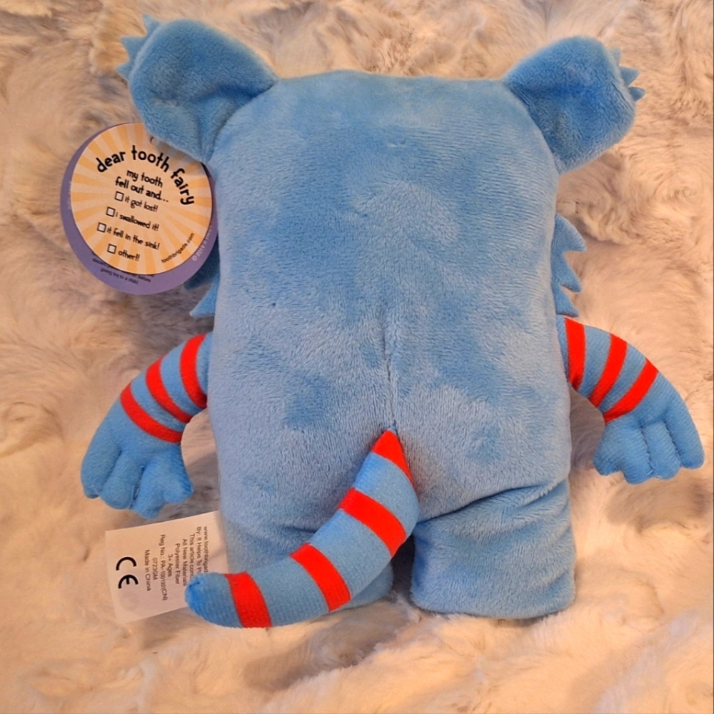 NWT Blue Monster, 8" Tooth Fairy Pillow with Pocket - Book Not Included  (P) - Picture 3 of 10